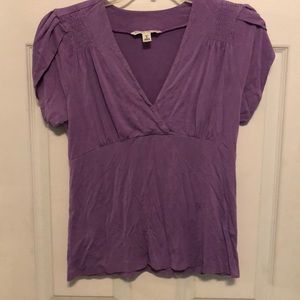 Lilac purple tulip sleeve blouse, small-tall